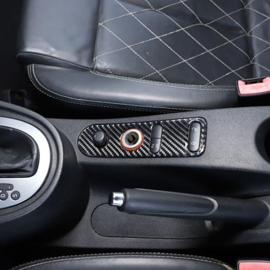 Soft Carbon Fiber Center Door Lock Button Trim Sticker For Seat Leon 2008-12