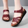 36-43 Sommer Damen Große Größen Mode Einfarbige Klettverschluss Dicksohlige Sandalen Bequeme Mama Schuhe