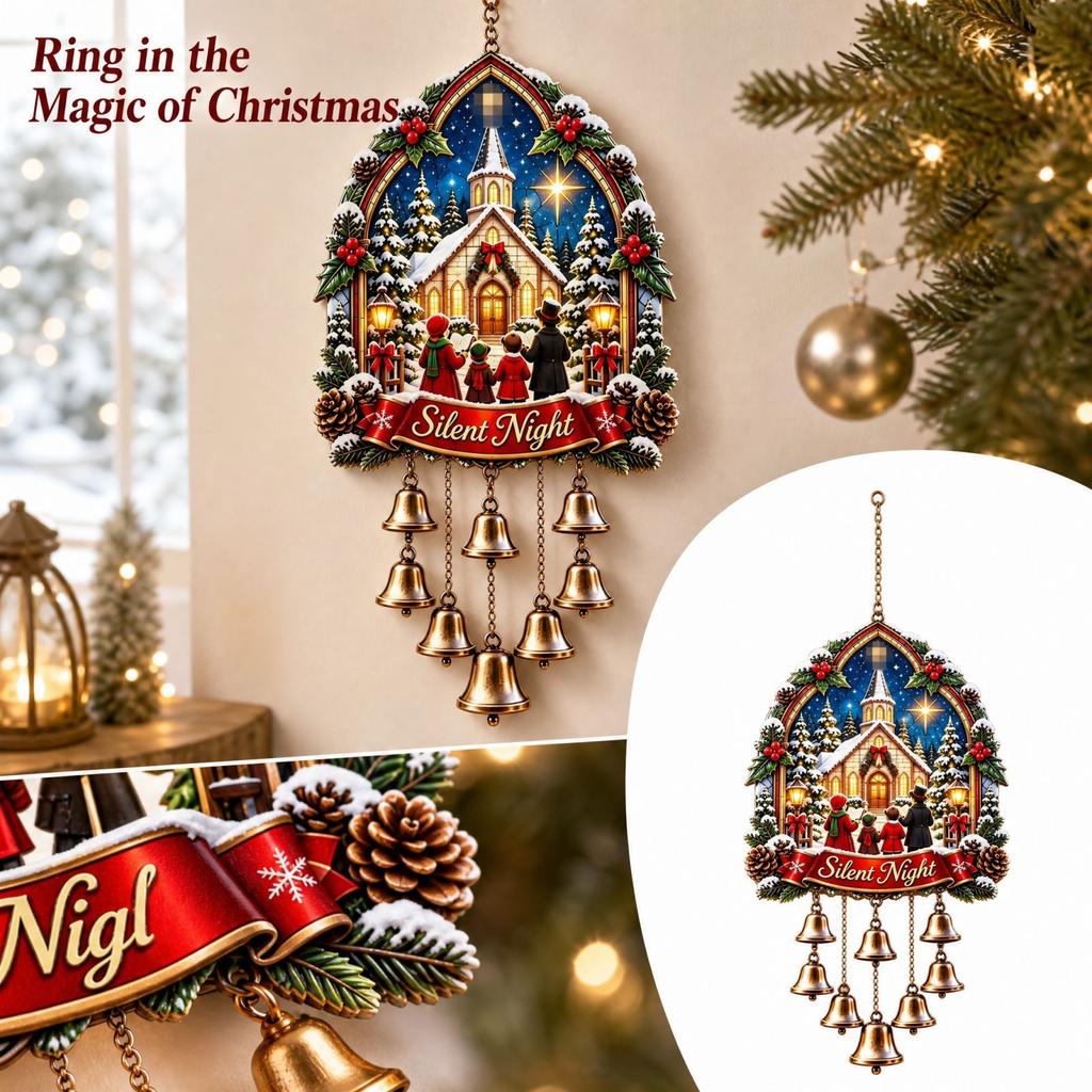 Christmas Bell Acrylic Suncatcher for Window Decoration, Holiday Window Decor