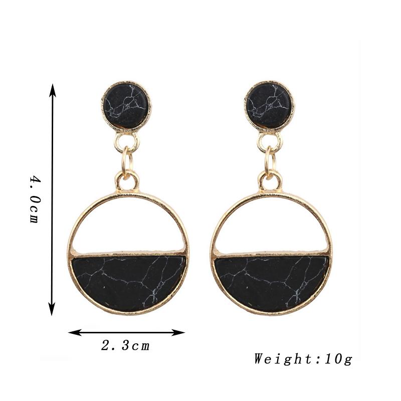 

Trendy Black Acrylic Semicircle Dangle Earrings for Women Hollow Out Round Circle Drop Earrings Simpe Party Geometry Zircon