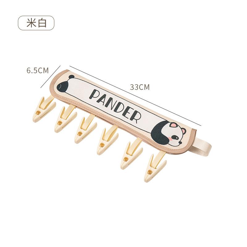 Portable Fabric Clothes Hanger Foldable Drying Rack with Clips for Travel Hotel Underwear Socks Organizer