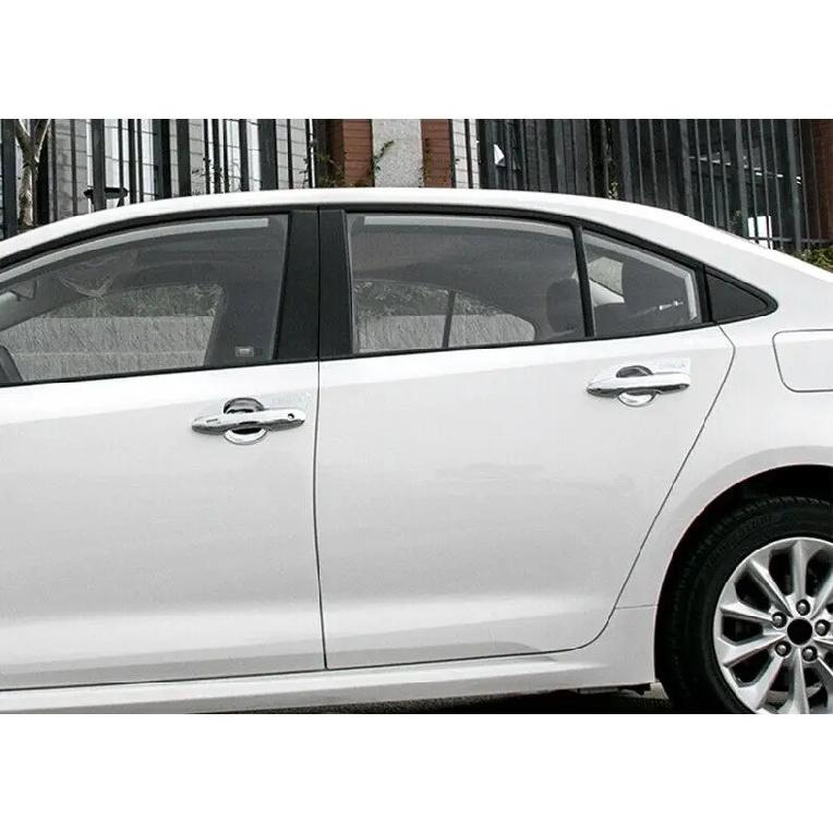 Carbon Fiber Chrome Car Door Handle Bowl Cup Protective Cover Trim Cap Sticker Protector For Toyota Corolla Altis E210 -