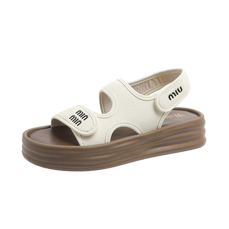 Woman Flat Slippers 2025 Summer Comfortable Anti Slip Fashion Slippers Platform Outdoor Peep Toe Beach Shoes Sandálias Planas