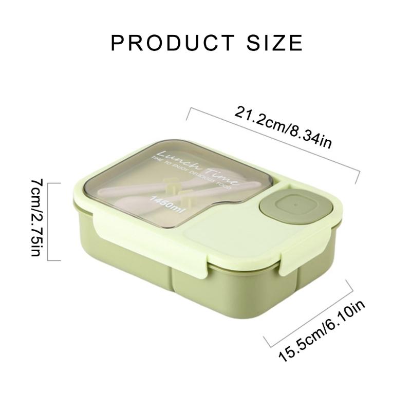 Multifunctional Meal Preparation Box Leak Proof Food Storage Box with Compartments and Utensils for Work and Picnics