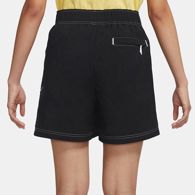 Nike Sport Casual Woven High-Waist Breathable Shorts With Large Logo Women Bottoms Black DM6753-010