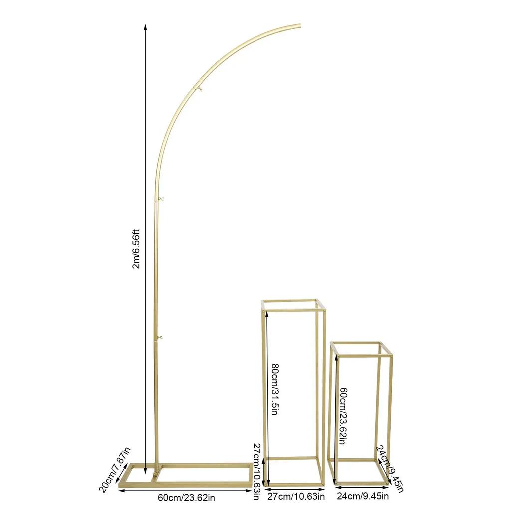Arch Backdrop Stand with 2 Flower Stands & Balloon Arch Stand for Wedding Parties & Event Setups balloon arch kit
