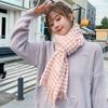 Black and White Houndstooth Plaid Scarf for Women Winter Warm Korean Version Versatile Long Imitation Cashmere Scarf Shawl Dual Use