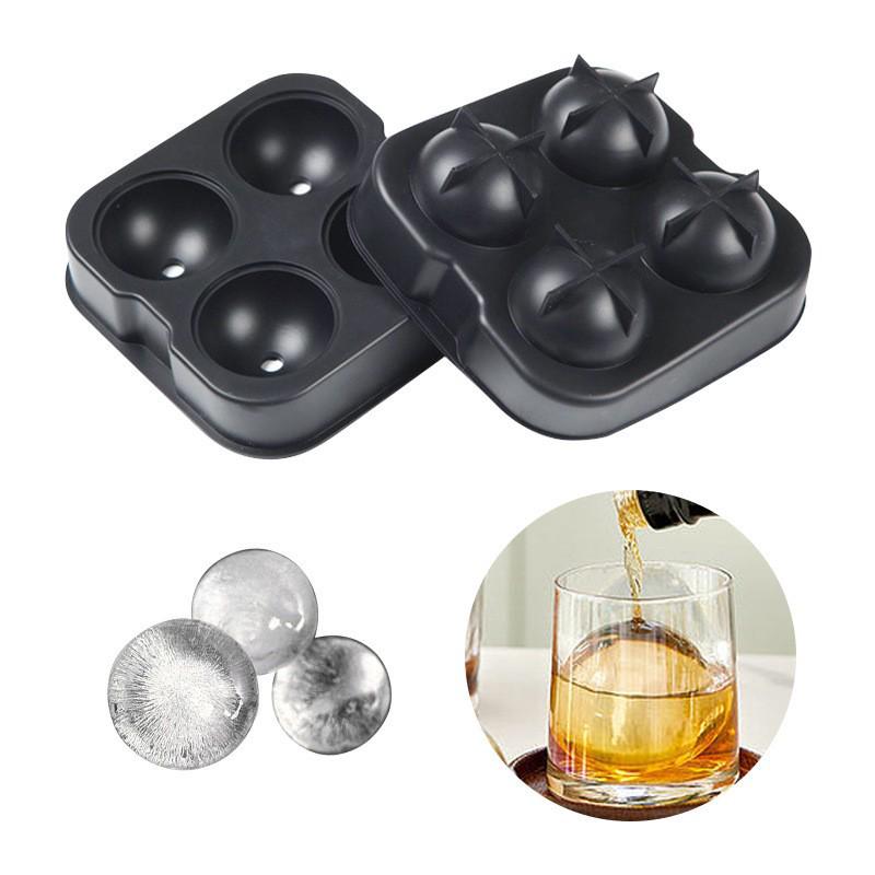 6-Ball Ice Cube Tray & Mold: Quick-Freeze Spherical Ice Maker with Easy Demolding Lid and Funnel