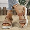 Women's Sandals Women Heels Sandals Summer 2025 Shoes Woman Wedges Chaussures Femme Block Heeled Slippers Summer Footwear Female