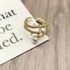 Siteng Jingtian Pearl Wing Open Ring Female Tide Cold Wind Niche Design Personalized Index Finger Ring