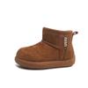 Children's snow cotton, popular in winter, piled and thickened baby girl short boots, fashionable solid color boys' cotton shoes