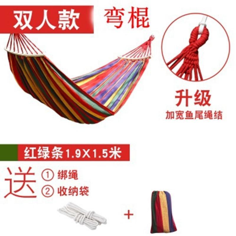 Heavy Duty Hammock Outdoor Indoor Use Single Double Person Anti-Tip Thick Canvas Cotton Sleep Swing Chair