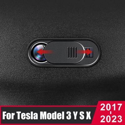 Osłona kamery internetowej migawka suwak magnetyczny plastikowa uniwersalna osłona kamery antyszpiegowskiej dla Tesla Model X S 3 Y 2016- 2022 2023