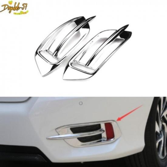 For Honda 10th Civic Sedan 2016-2018 ABS Chrome Rear Fog Light Lamp Trim Cover