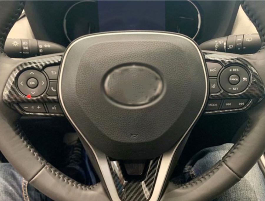 For Toyota RAV4 2019-2021 Carbon Fiber Style Steering Wheel Switch Trims Accesso