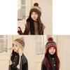 Kids Winter Knit Earflap Hat With Pom Pom For Outdoor Snow Play And Cold Weather