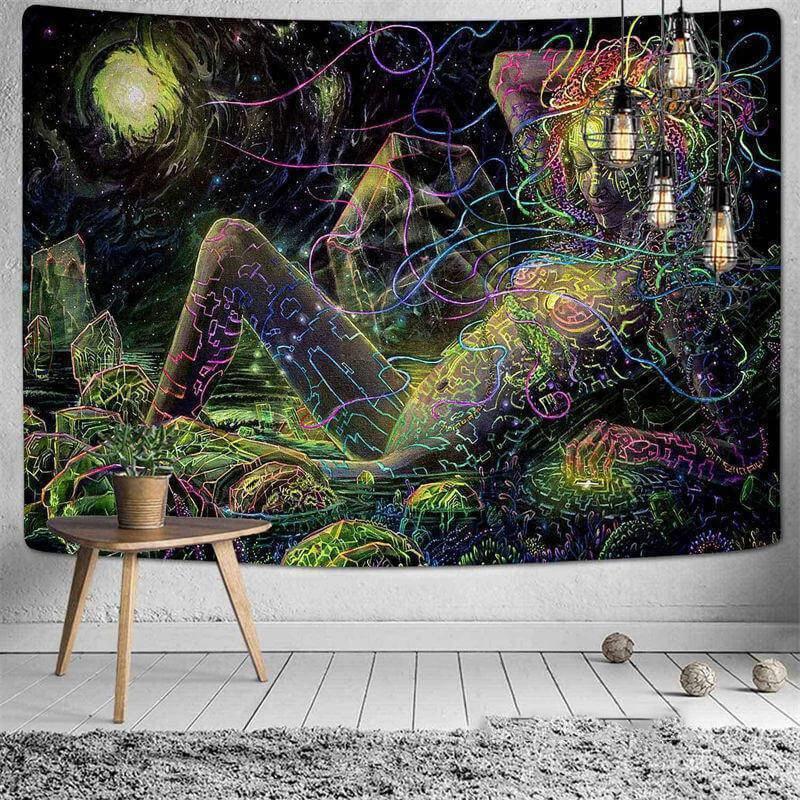 VIKAMA Interstellar Walk Tapestry Dreamy CosmicStyle Decorative Backdrop For Bedroom Headboards Room Decoration