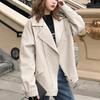 Frauen Faux Leder Jacke PU Lose Motorrad Jacken Weibliche Frauen Casual Streetwear Übergroßen Mantel Koreanische Chic Neue Reißverschlüsse Jacken