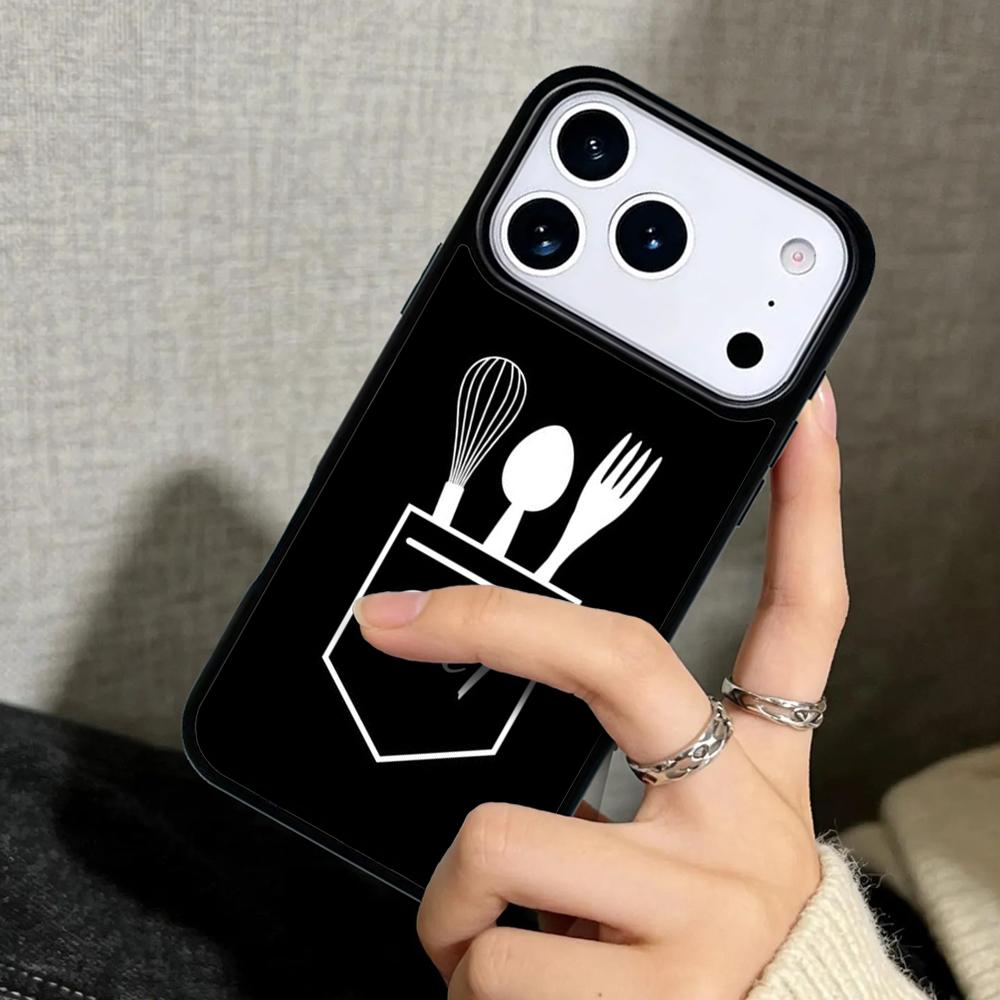 Capa Case for iPhone 17 Air 16 Pro Max 15 Plus 11 13 Mini 14 12 Back Phone Cover Love Baking Chef Knife soft