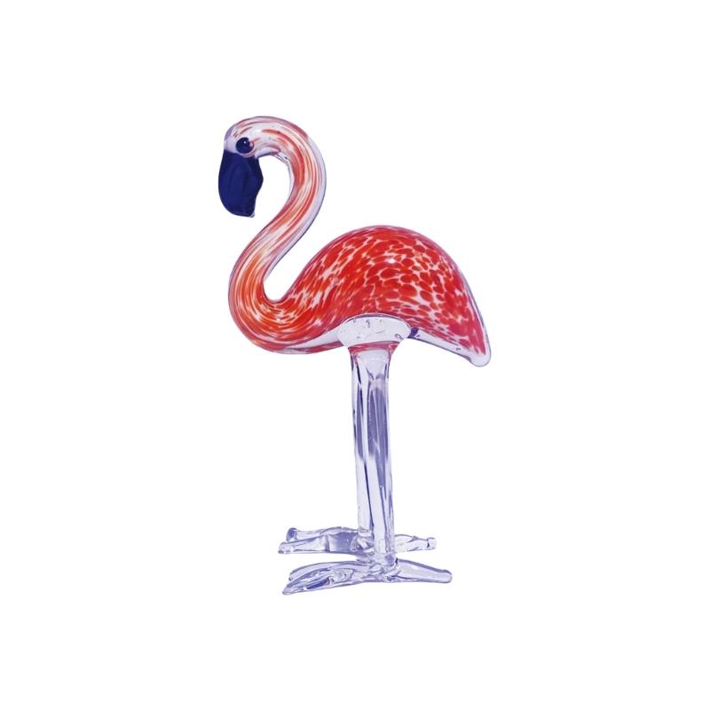 Glass Flamingo Figure Collectible Animal Figurine Sculpture Glass Art Weddings Anniversary Valentines Gift for Women