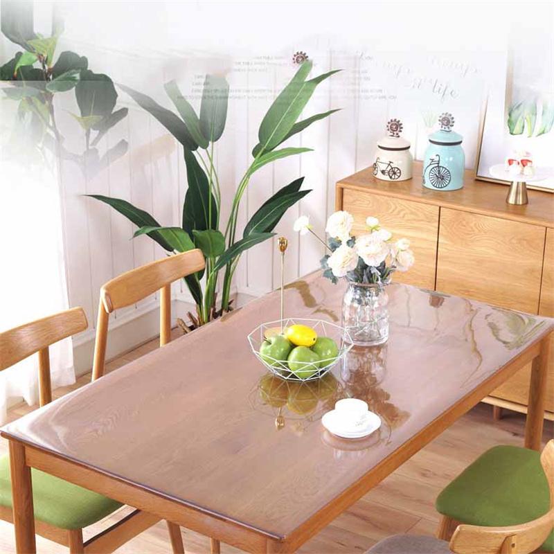 Przezroczysty obrus PCV Wodoodporny Olejoodporny Odporny na ciepło Pokrowiec ochronny na stół jadalny, biurko, blat, miękka plastikowa winylowa podkładka na stół