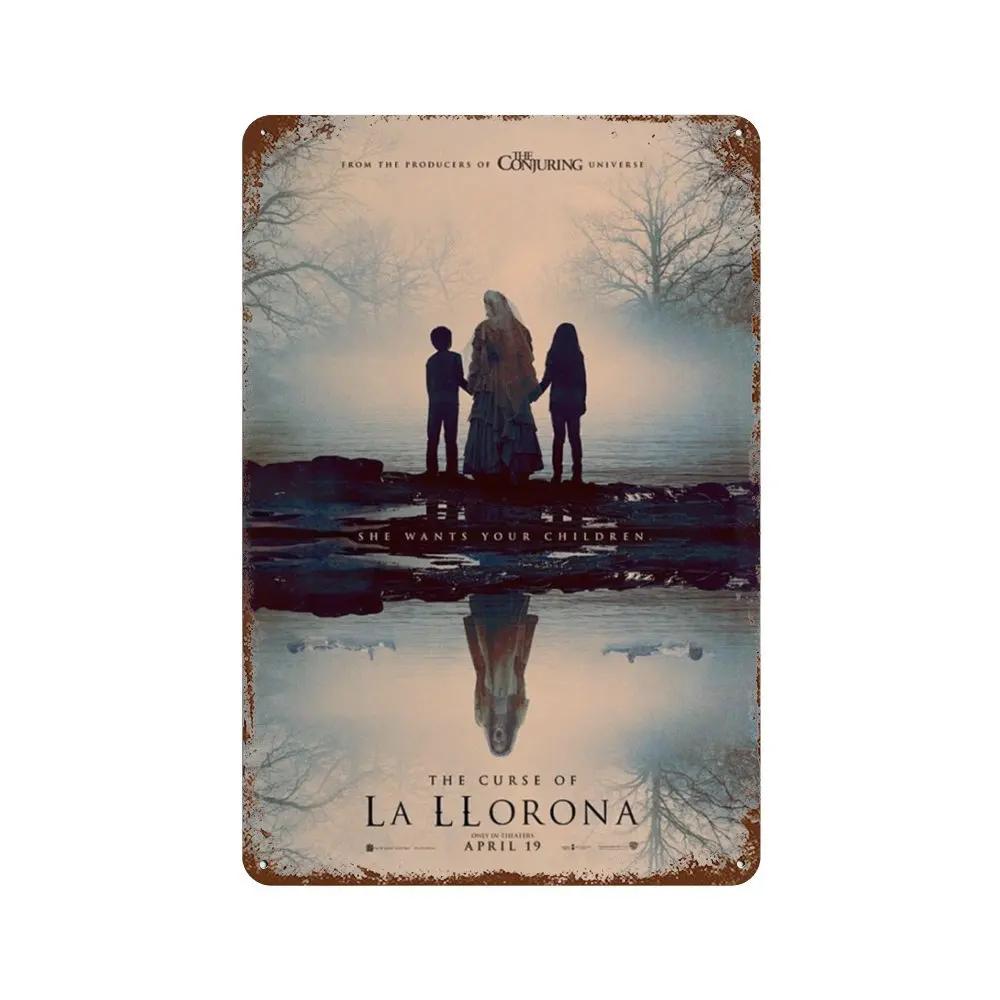 Poster Film Horror Clasic Placă Metalică Ruginită Retro Decorativă Bar Peștera Omului Garaj Club Semn Metalic Decor de Perete