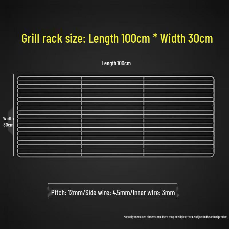 Rectangular 304 Stainless Steel BBQ Grill Net with Legs – Ideal for Draining Water & Oil, Oven Drying & Baking.