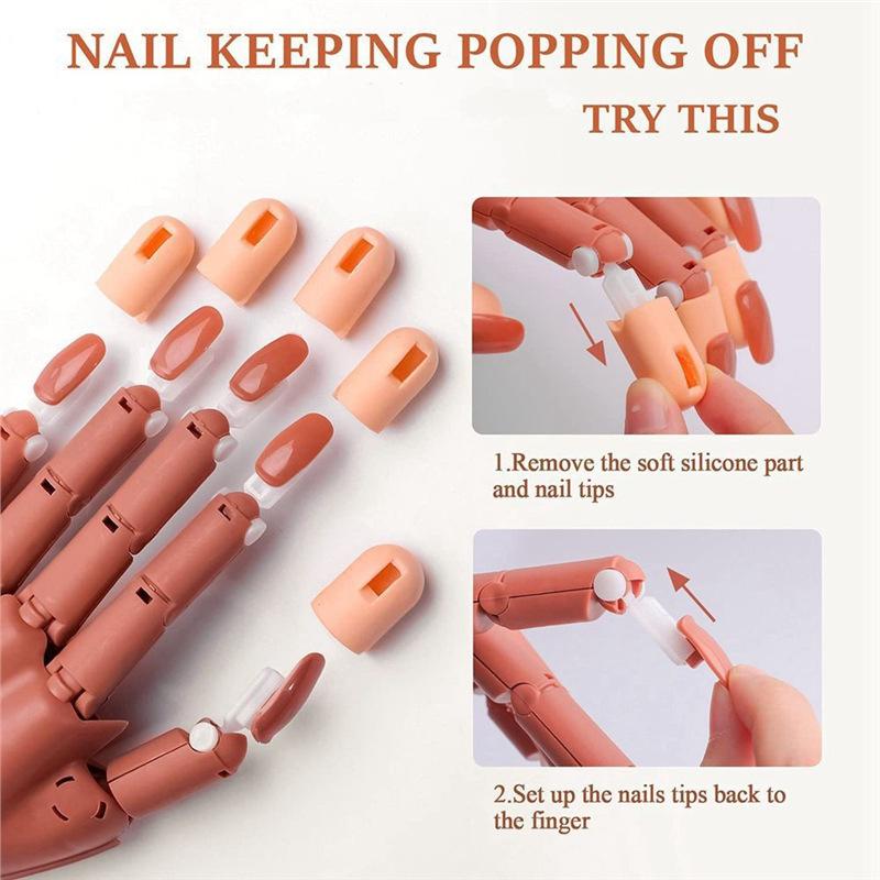 Kit Completo di Strumenti Professionali per Nail Art per Uso in Salone, Dita da Pratica Modello Mano Guanti di Allenamento, Include Pennelli per Unghie, Smalto, Lampada UV
