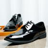 2025 direct supply men's business casual leather shoes British leather patent leather men's shoes round head dress single shoes wedding shoes