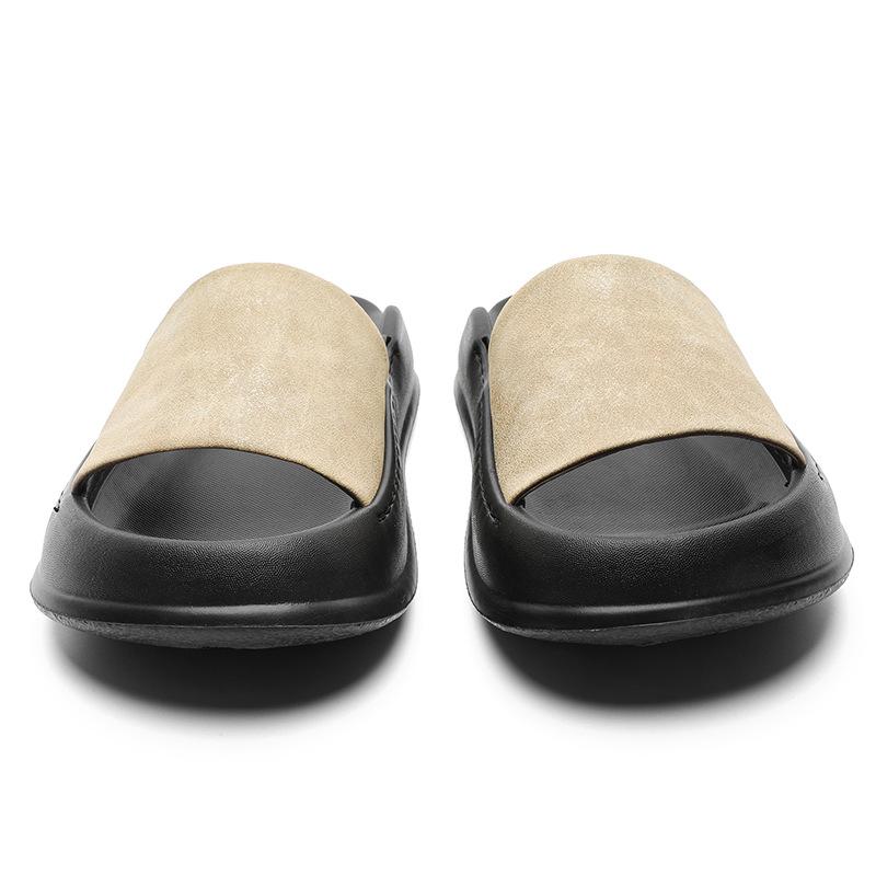 Men's Outer Slippers Beach Shoes Non-slip and Deodorant 2025 New Versatile Fashion Sandals 471228 beige-J