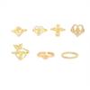 IngeSight.Z 7Pcs Trendy Vintage Heart Rhinestone Rings Women Exquisite Metal Butterfly Chic Open Knuckle Ring Charm Jewelry Set