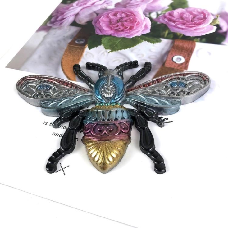 Semi-stereoscopic Large Bees Silicone Mold for DIY Keychain Epoxy Resin Jewelry