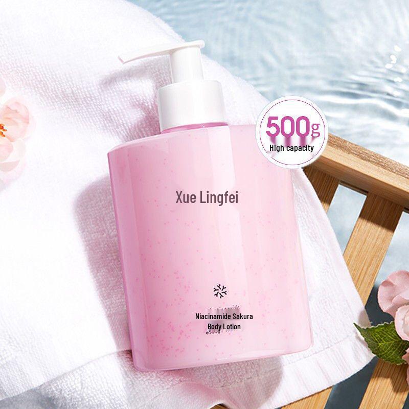 Xuelingfei Kirschblüte Niacinamid Körperlotion 500g - Feuchtigkeitsspendend & Hydrierend mit Langanhaltendem Duft zur Pflege der Haut.