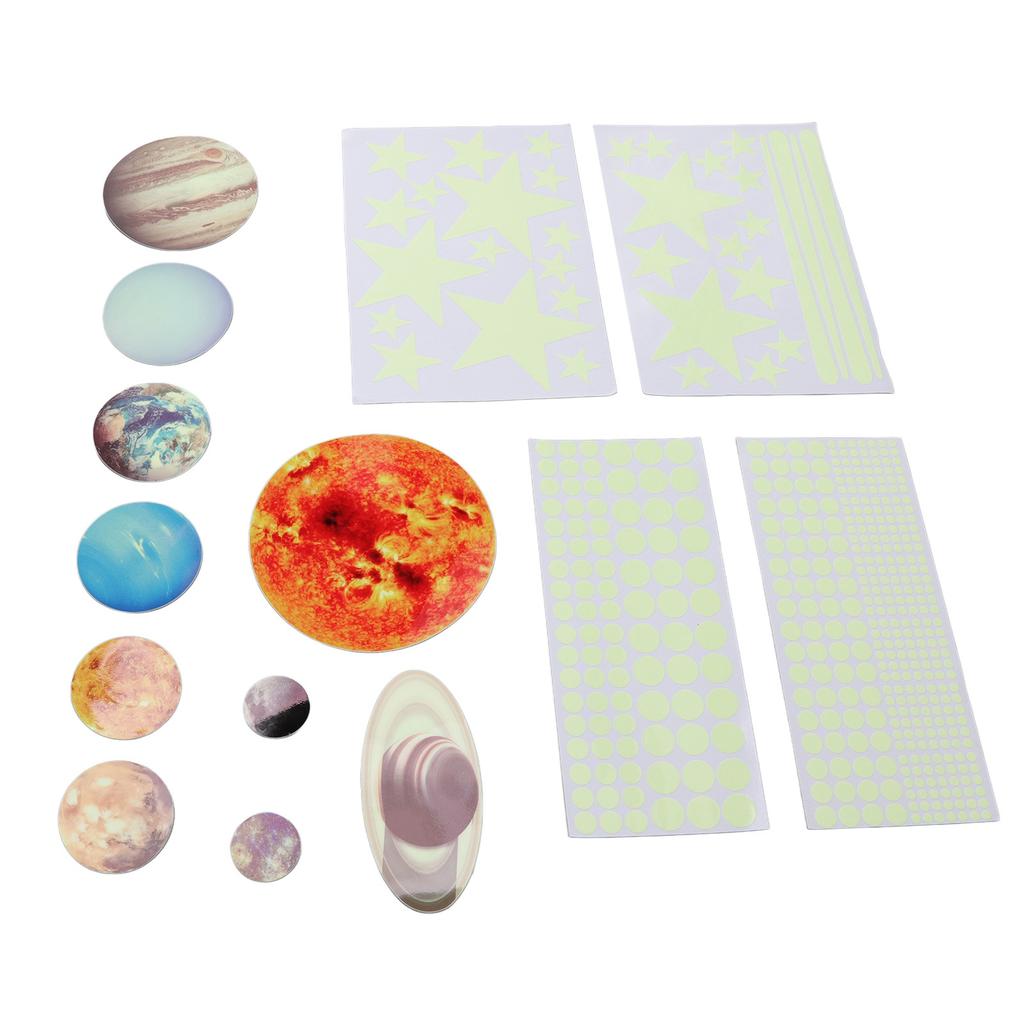 14pcs Glowing Planets Wall Stickers Glow in The Dark Star Solar System Decal for Children Bedroom Nursery Mini Solar