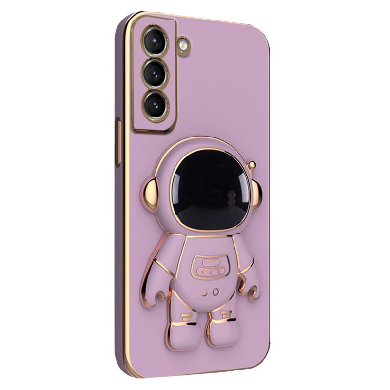 For Samsung Galaxy S23 Astronaut Phone Case Electroplating TPU Shockproof Cover