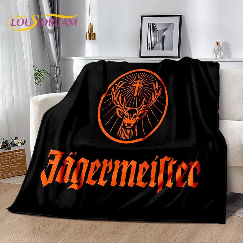 3D German Jaegermeister Logo Elk Soft Flannel Blanket for Beds Bedroom Sofa Picnic,Throw Blanket for Cover Outdoors Leisure Gift