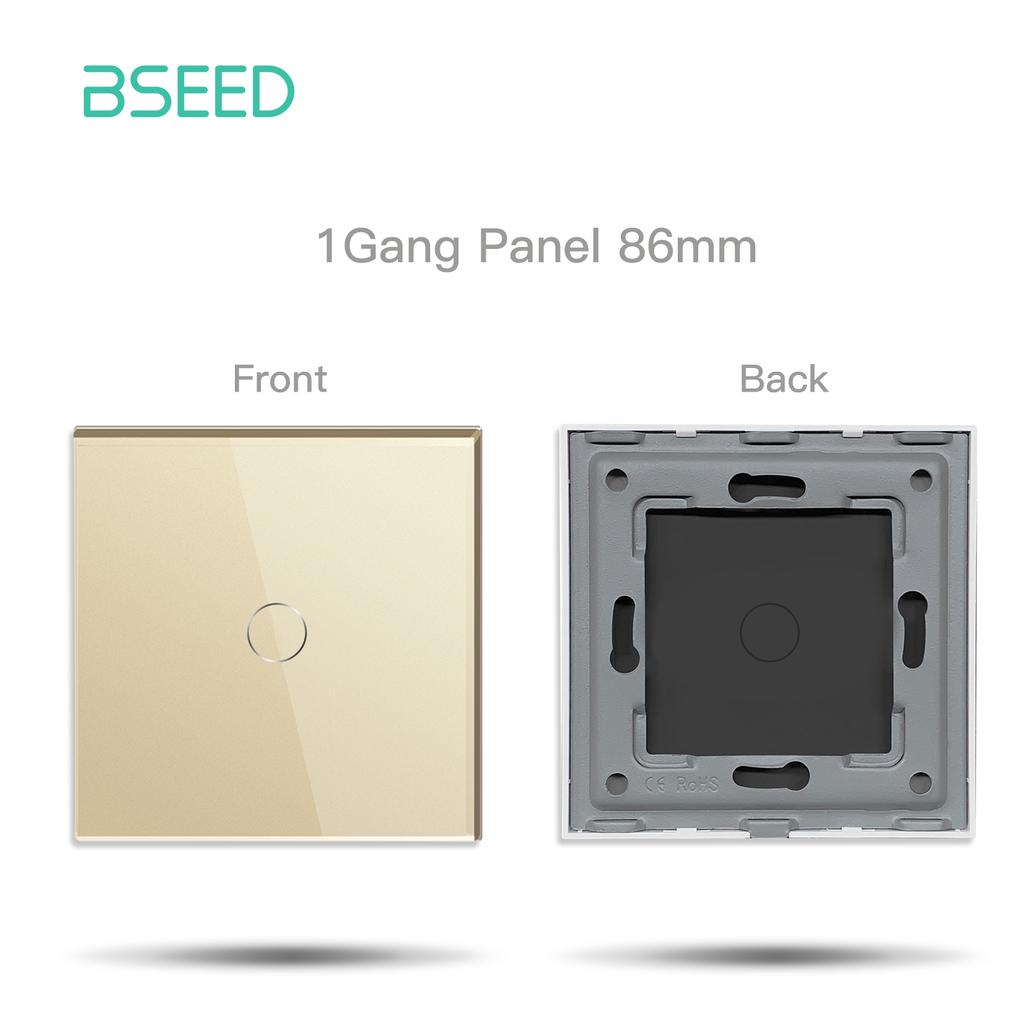 BSEED 1/2/3Gang Touch Switches 1/2/3Way Function Base Sensor Glass Panel EU Wall Sockets USB Type-c Plug DIY Free Combination