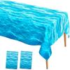Ocean Waves Tablecloth, 2 Pieces Plastic Ocean Table Cloth Disposable Water Print Table Cover Blue Sea Rectangle Tablecloths for Beach Pool Birthday