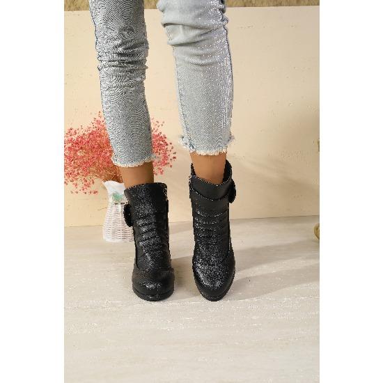 Boty pro maminky Jednoduché boty Měkká podrážka Střední podpatek Jarní Podzimní styl Černé Středního věku Silný podpatek Dámské boty Protiskluzové Středního věku Wo