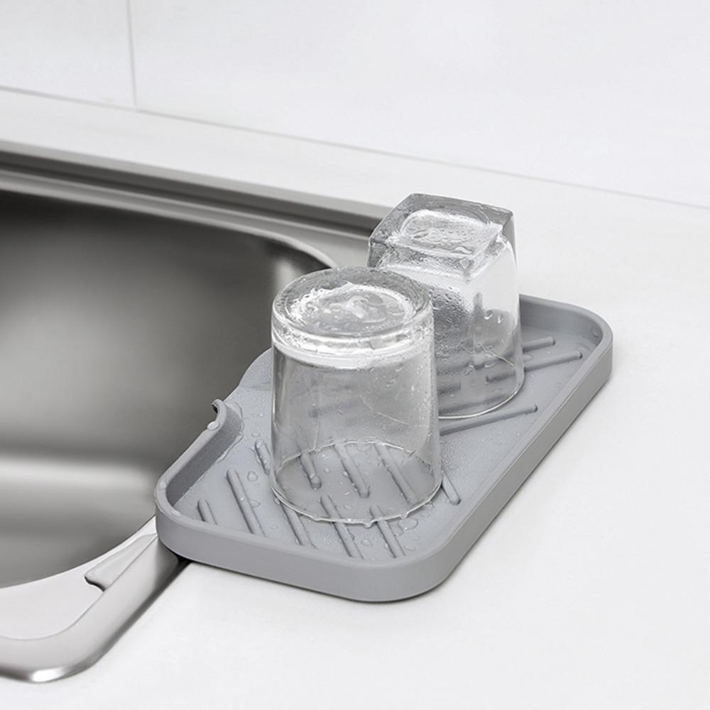 Silicone Bathroom Soap Dishes and Kitchen Sink Organizer, Sponge Holder, Dish Soap Tray, Idear for Dispenser, Scrubber,Bottle,Cup on Sink