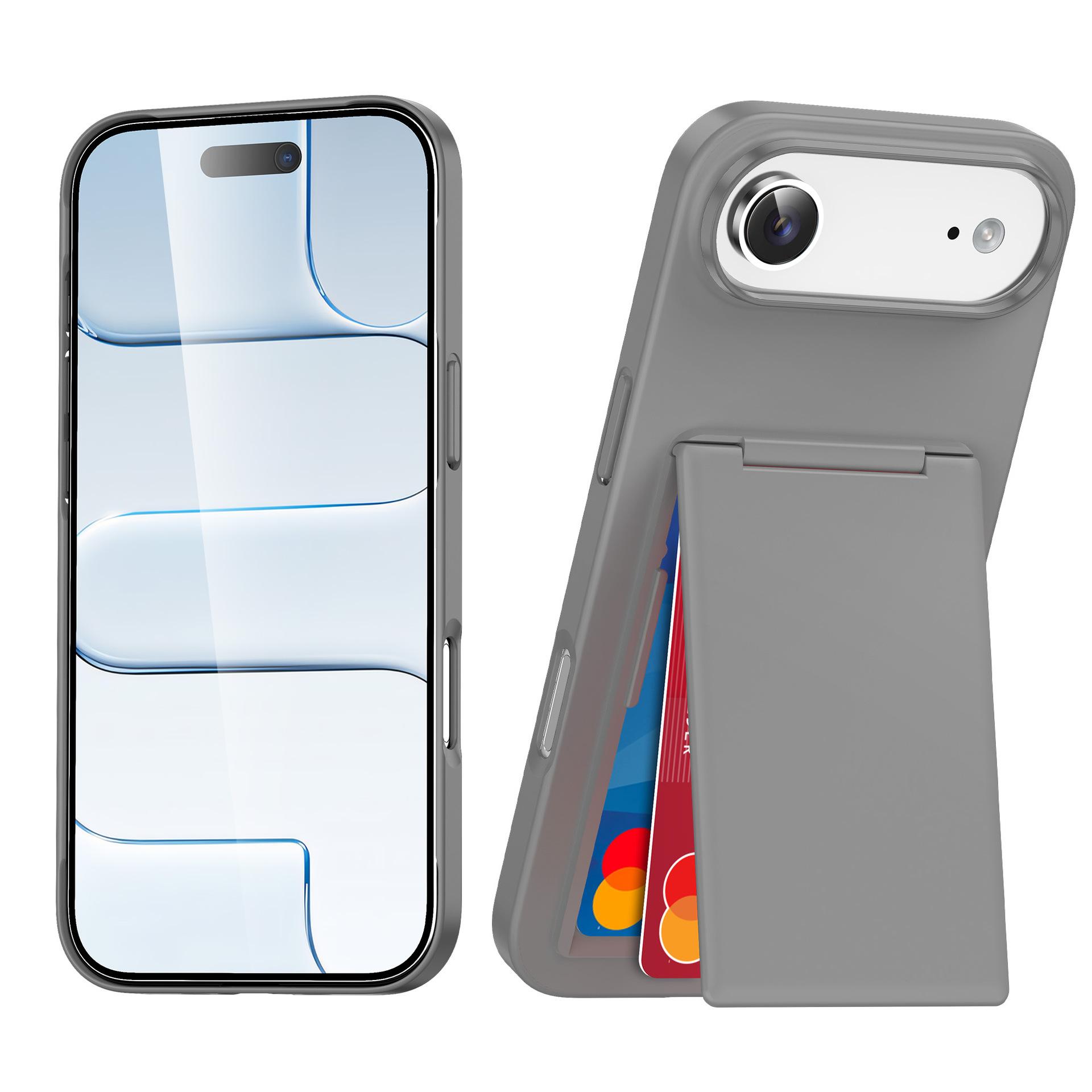 

New Product for IPhone17Air Frosted Card Holder Holder 16 Phone Case 15Pro Anti-Scratch 14 Phone Protective Cover For iPhone 17 Air