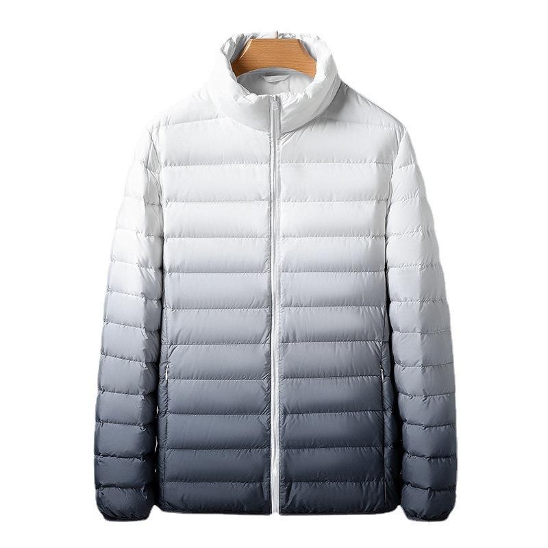 Light Down Jacket Inside, Men's Short Autumn and Winter Medium-green, Simple and Fashionable, Cold-proof and Warm, and White Duck Down Inside.
