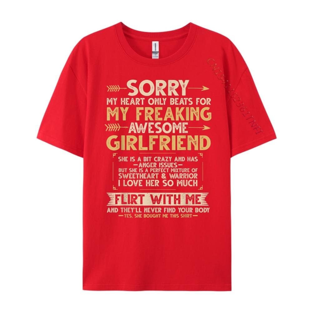 I Love My Freaking Awesome Girlfriend Shes a Bit Crazy Funny Graphic Shirts Men Mens Shirt Figures