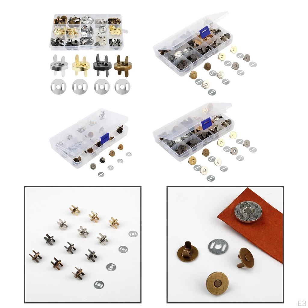 20x Kovové knoflíky Díly Příslušenství Magnetické pro peněženky Tašky na oblečení