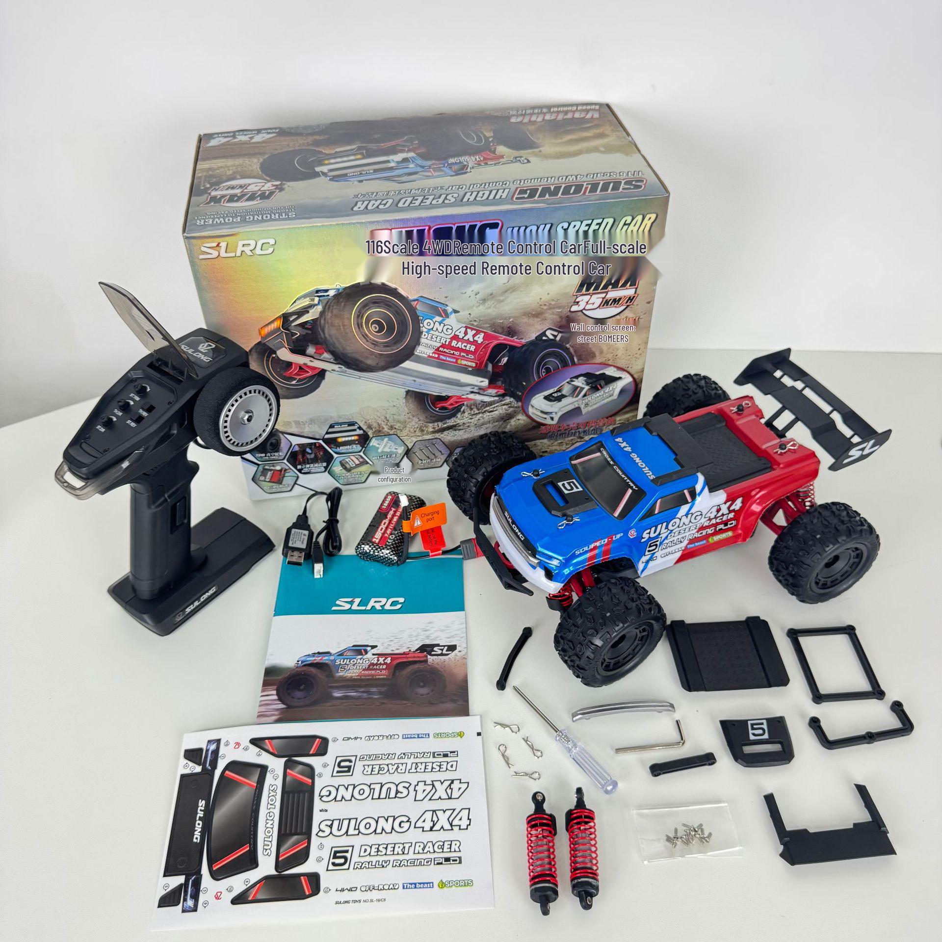 

SL-16/C5 Drift Car: 1:16 4WD High-Speed Off-Road RC with Customizable Shell 1:16 Scale