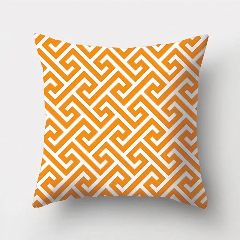 Orange Warm Color Irregular Pattern Series Pillowcases Geometric Striped Pillowcases Sofa Car Sofa Living Room Decoration