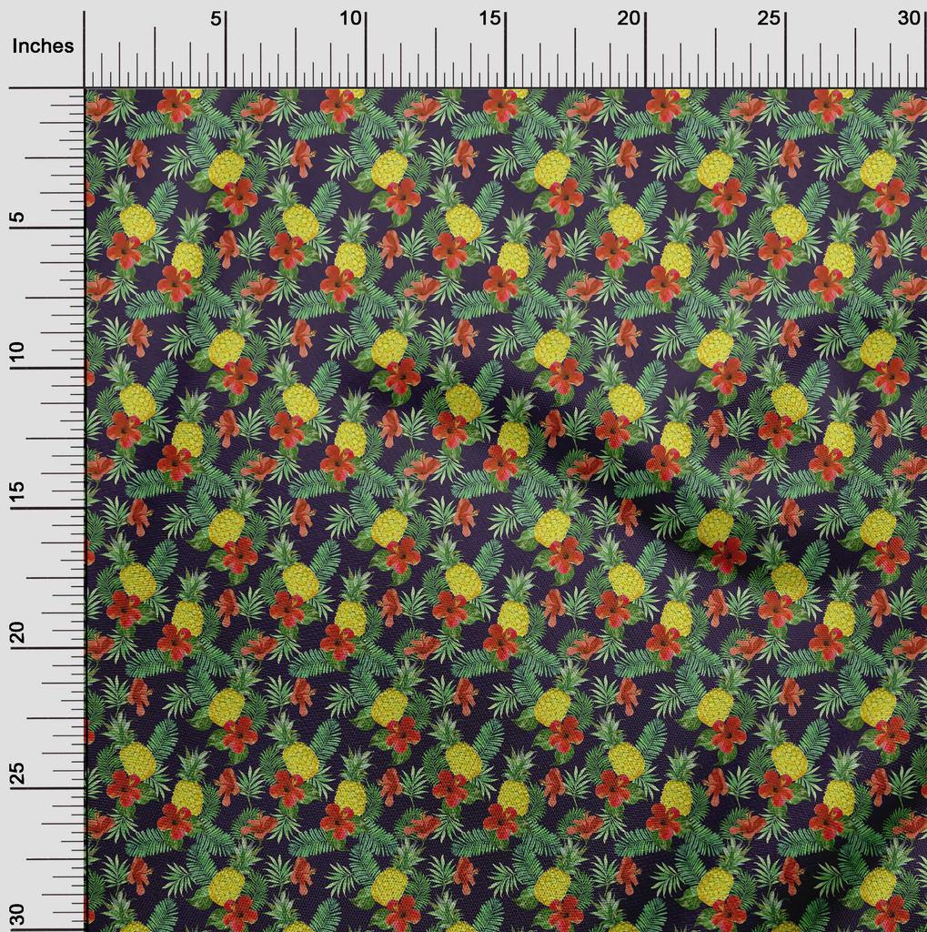 oneOone Cotton Poplin Black Fabric Tropical Leaf Sewing Craft Projects Fabric Prints By Yard 42 Inch