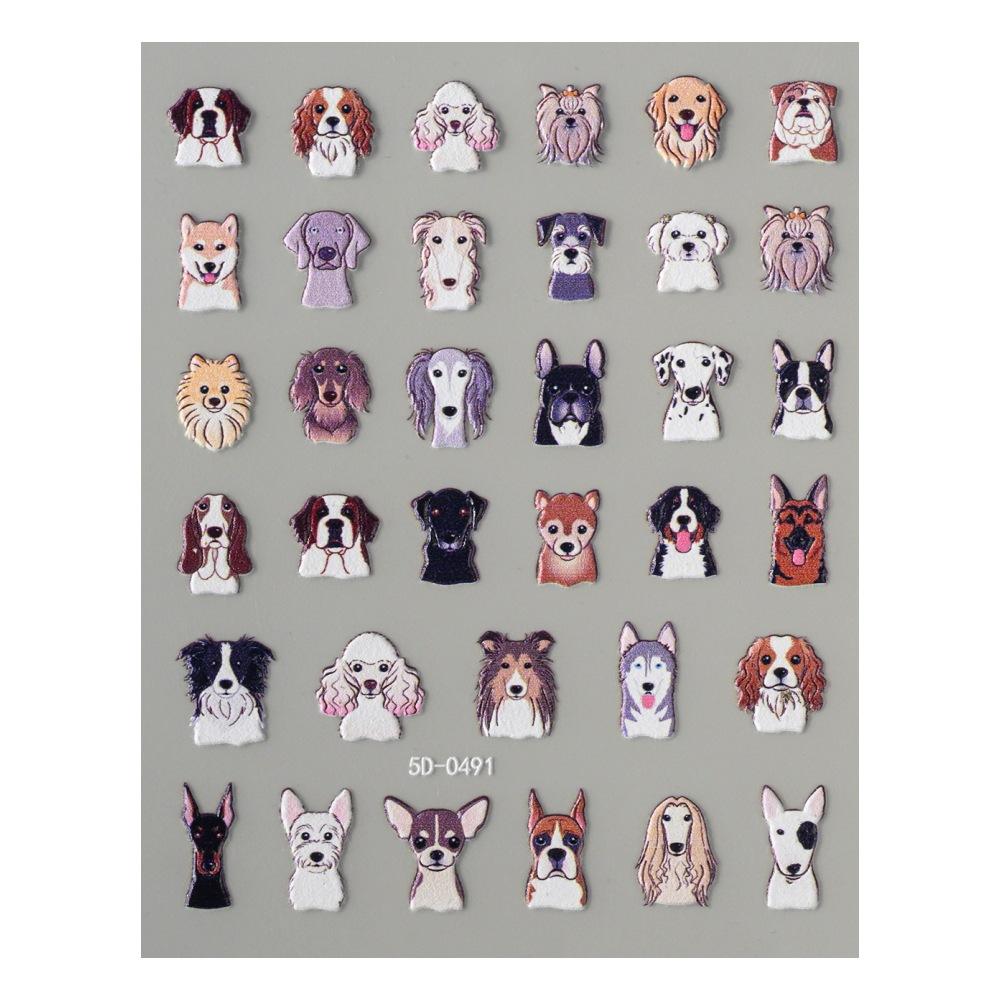 Cute Dog & Cat Stickers Pack Kawaii Pet Embossed Decals for Students DIY Craft Scrapbooking Album Card Making Stationery