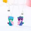 2Pieces/Set Heart Pendant Magnet Matching Necklace Colorful BFF Friend Girlfriend Relationship Gift Valentines Day
