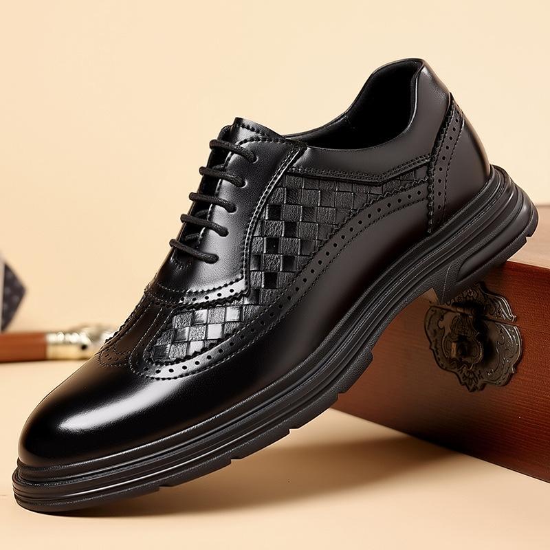 

New Platform Cow Leather Men s Brogue Shoes Spring Autumn Carve Designs Business Men s Dress Shoes Fashion Wedding Shoes Male 38